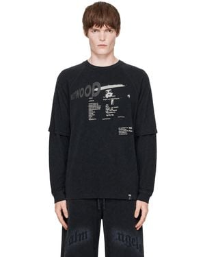 Palm Angels Neon Boulevard Double Layer Long Sleeve T-Shirt - Black