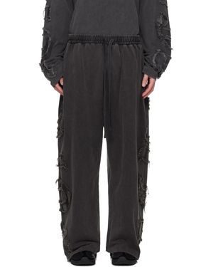 Acne Studios グレー ロゴ カーゴ ラウンジパンツ - ブラック