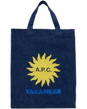 A.P.C. ネイビー Lou Mini Vacances トートバッグ - ブルー