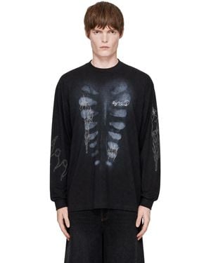 AVAVAV X-Ray Handwriting Long Sleeve T-Shirt - Black