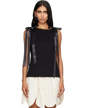 Simone Rocha Bow Tail Easy Tank Top - Black
