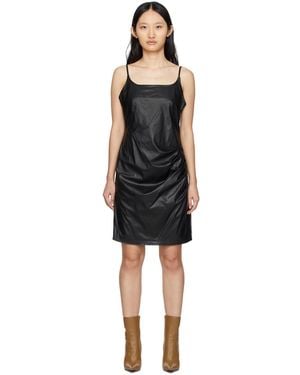 DRAE Faux-Leather Mini Dress - Black