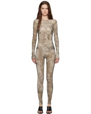 Jean Paul Gaultier ベージュ 'The Médaillon' ジャンプスーツ - ブラック