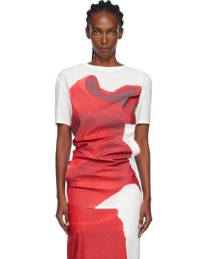 Issey Miyake Knit 'As Represented' Blouse - Red