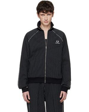 Fred Perry Kris Van Assche Edition Pinstripe Track Jacket - Black