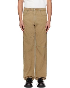 MM6 by Maison Margiela Straight-Leg Faux-Suede Jeans - Natural