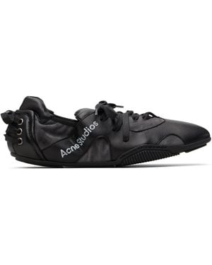 Acne Studios Leather Lace-Up Sneakers - Black