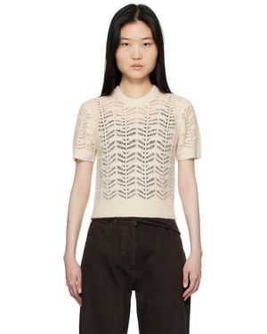 THE GARMENT Off- Verbier Pointelle Mini T-Shirt - Black