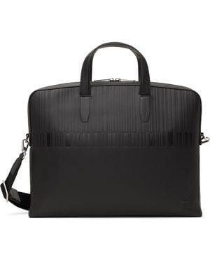 Paul Smith ブラウン Shadow Stripe Folio レザー ブリーフケース - ブラック