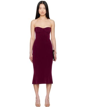 Mirror Palais Burgundy Strapless Supermodel Midi Dress - Red