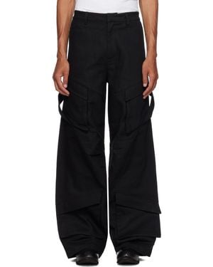 HELIOT EMIL Cellulae Cargo Trousers - Black