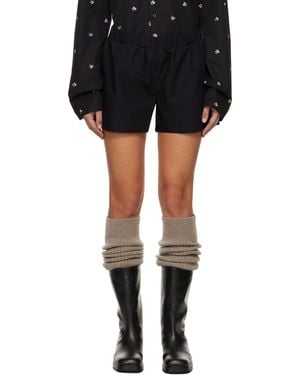 Rier Short noir en popeline cirée