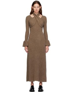 ROKH Cross Knitted Maxi Dress - Black
