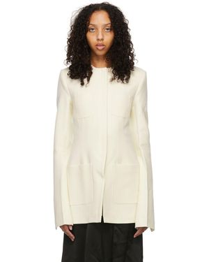 Maximilian Davis Blouson Blanc Cassé En Laine Vierge - Noir