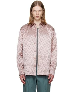 Dries Van Noten Ssense Exclusive Quilted Silk Jacket - Multicolor