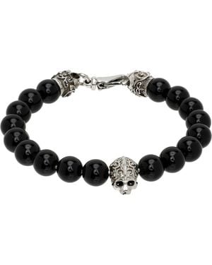 Emanuele Bicocchi Skull Beads Bracelet - Black