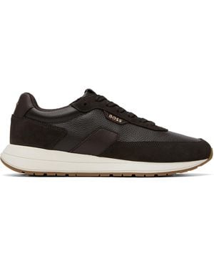 BOSS Leather Trainers - Black