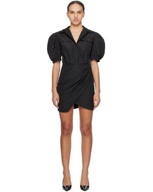 MSGM Robe courte noire à manches bouffantes