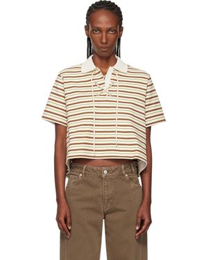 Moncler Off- & Striped Cotton Polo - Brown