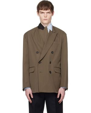 Ssstein Taupe Oversized Double Breasted Blazer - Brown