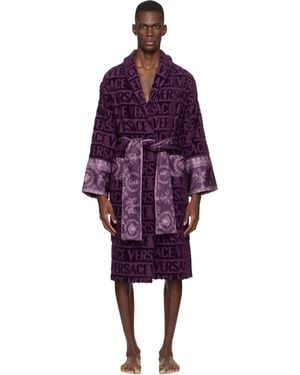 Versace 'I Heart Baroque' Bathrobe - Purple