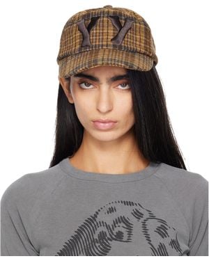 OPEN YY 'Yy' Chequered Heart Bone Ball Cap - Grey
