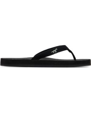 Maison Kitsuné Indosole Edition 'Easy Living' Flip-Flops - Black