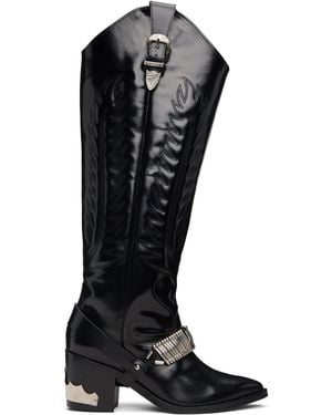 Toga Leather Tall Boots - Black
