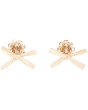 Simone Rocha Petite Bow Daisy Stud Earrings - Black