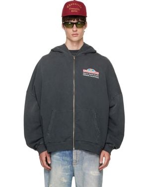 Willy Chavarria 'Plaza Chavarria' Zip Hooligan Hoodie - Grey