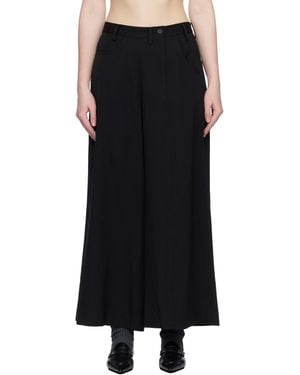 Yohji Yamamoto Gabardine Asymmetry baggy Trousers - Black