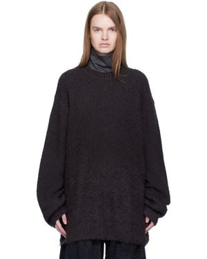 Yohji Yamamoto グレー Gradation ラウンドネック セーター - ブラック