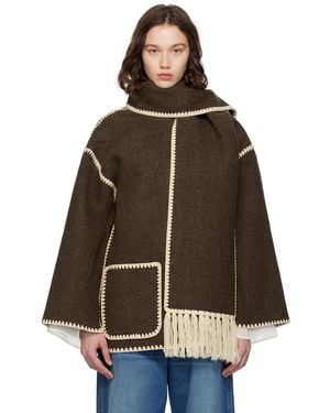 TOTEME Embroidered Scarf Jacket - Brown