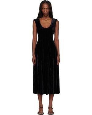 GUIZIO Leila Velvet Midi Dress - Black