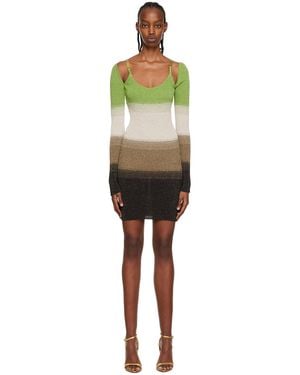 Gcds Green Degradé Minidress - Black