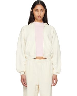 Skims Off- French Terry Zip Up Hoodie - White