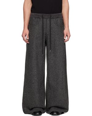 R13 Pantalon De Survêtement Gris À Plis - Noir