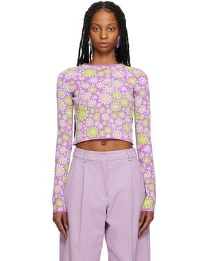 Sportmax Purple Fiorito Long Sleeve T-shirt - Red