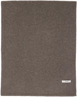 YACAIA Taupe Y-0012 Knitted Merino Cashmere Scarf - Brown