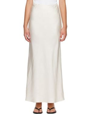Loulou de Saison Off- Eli Silk Twill Maxi Skirt - Natural