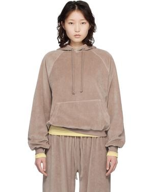 Baserange Taupe Rim Raglan Hoodie - Natural