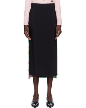Moschino Crêpe & Satin Midi Skirt - Black