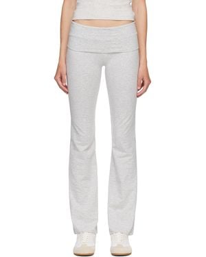 Skims Cotton Jersey Foldover Lounge Pants - Gray
