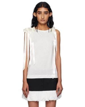 Simone Rocha Off- Bow Ribbon Tail Tank Top - Black