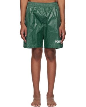 Vetements 'Polizei' Swim Shorts - Green