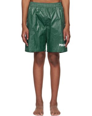 Vetements 'Polizei' Swim Shorts - Green