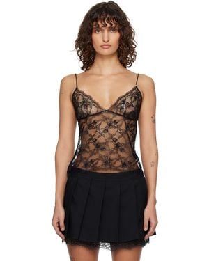 Amiri Lace Cami Top - Black