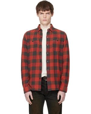 RRL Plaid Twill Work Shirt - Red