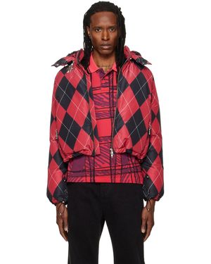 Chopova Lowena Argyle Puffer Jacket - Red