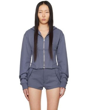 Dion Lee グレー Layered Corset フーディ - ブラック
